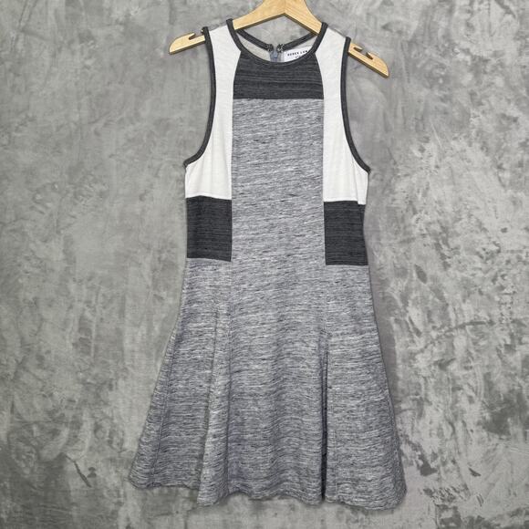 Derek Lam 10C Athleta Dress Womens Medium Gray Sleeveless Colorblock Flare - Picture 1 of 13